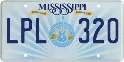 MS license plate LPL320