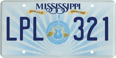 MS license plate LPL321
