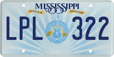 MS license plate LPL322
