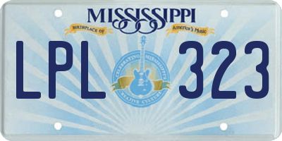 MS license plate LPL323