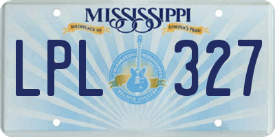 MS license plate LPL327