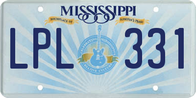 MS license plate LPL331