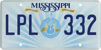 MS license plate LPL332