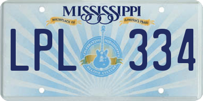 MS license plate LPL334