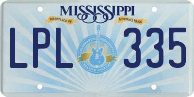 MS license plate LPL335