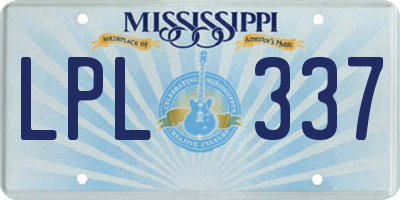 MS license plate LPL337