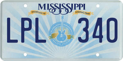 MS license plate LPL340