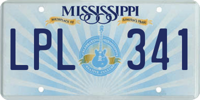 MS license plate LPL341