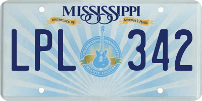 MS license plate LPL342