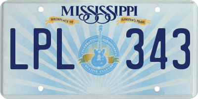 MS license plate LPL343