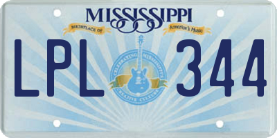MS license plate LPL344