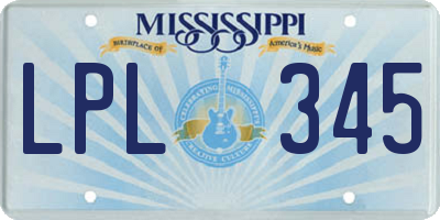 MS license plate LPL345