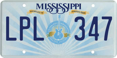 MS license plate LPL347