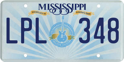 MS license plate LPL348