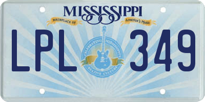 MS license plate LPL349