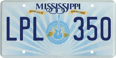 MS license plate LPL350