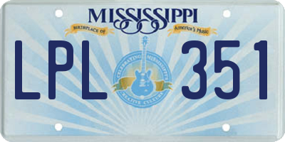 MS license plate LPL351