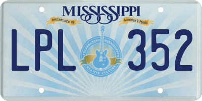 MS license plate LPL352