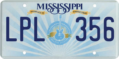 MS license plate LPL356