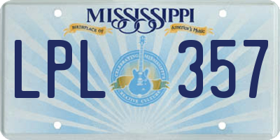 MS license plate LPL357