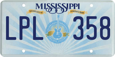 MS license plate LPL358