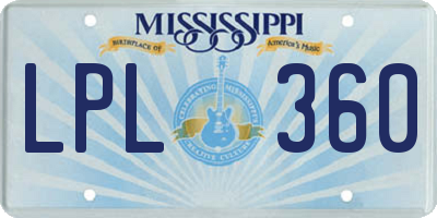 MS license plate LPL360