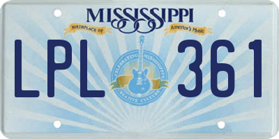 MS license plate LPL361