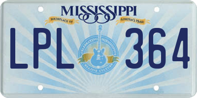 MS license plate LPL364