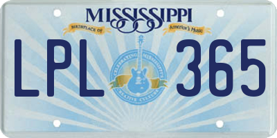 MS license plate LPL365