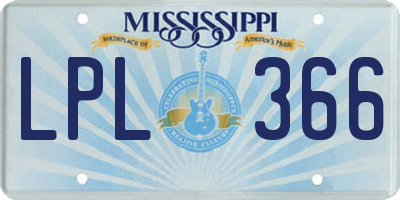 MS license plate LPL366