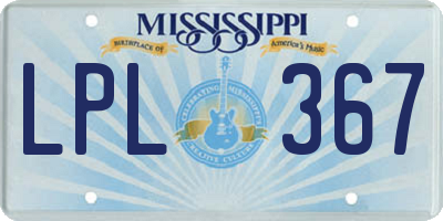 MS license plate LPL367