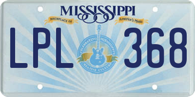 MS license plate LPL368