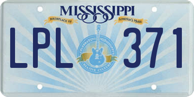 MS license plate LPL371
