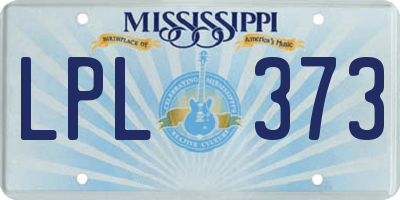 MS license plate LPL373