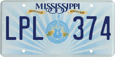 MS license plate LPL374