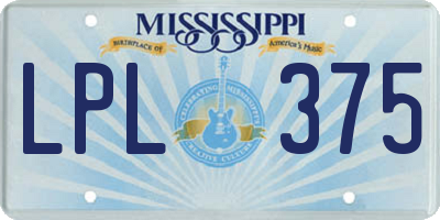 MS license plate LPL375