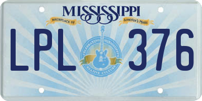 MS license plate LPL376