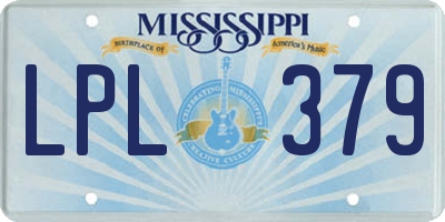 MS license plate LPL379