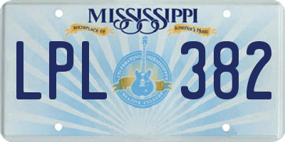 MS license plate LPL382
