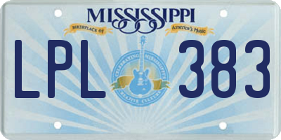 MS license plate LPL383