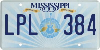 MS license plate LPL384
