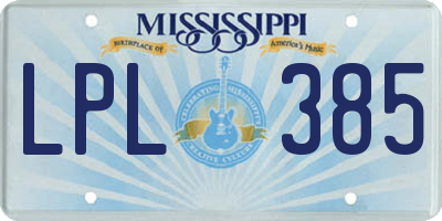 MS license plate LPL385