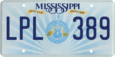 MS license plate LPL389