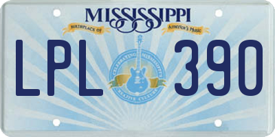 MS license plate LPL390