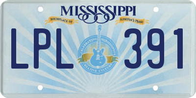 MS license plate LPL391