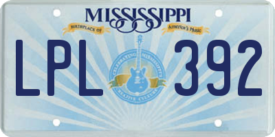 MS license plate LPL392