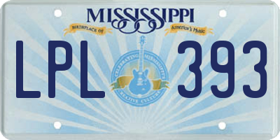MS license plate LPL393
