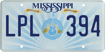 MS license plate LPL394