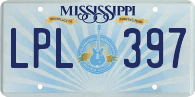 MS license plate LPL397