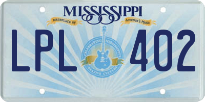 MS license plate LPL402